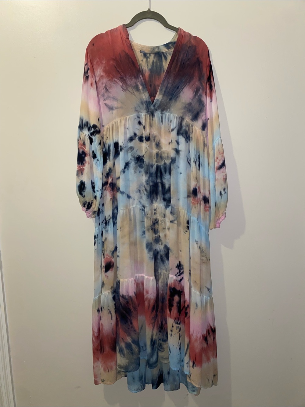 Young Fabulous & Broke Chiffon Bohemian Tie-Dye Maxi Dress in Multi